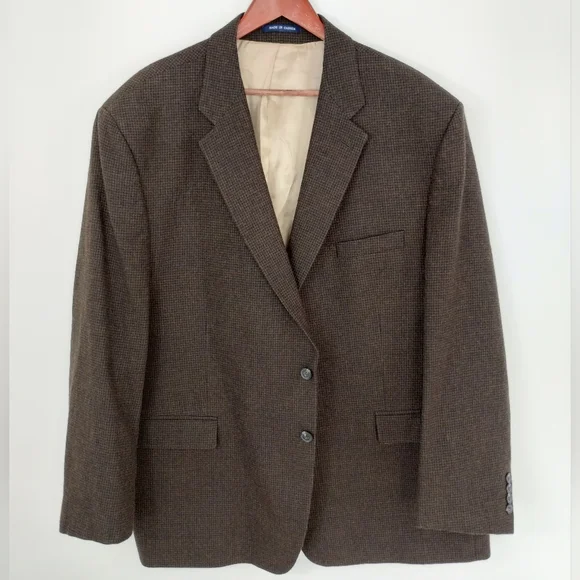 Chaps Suits Blazers Vintage Chaps Brown Tweed Houndstooth